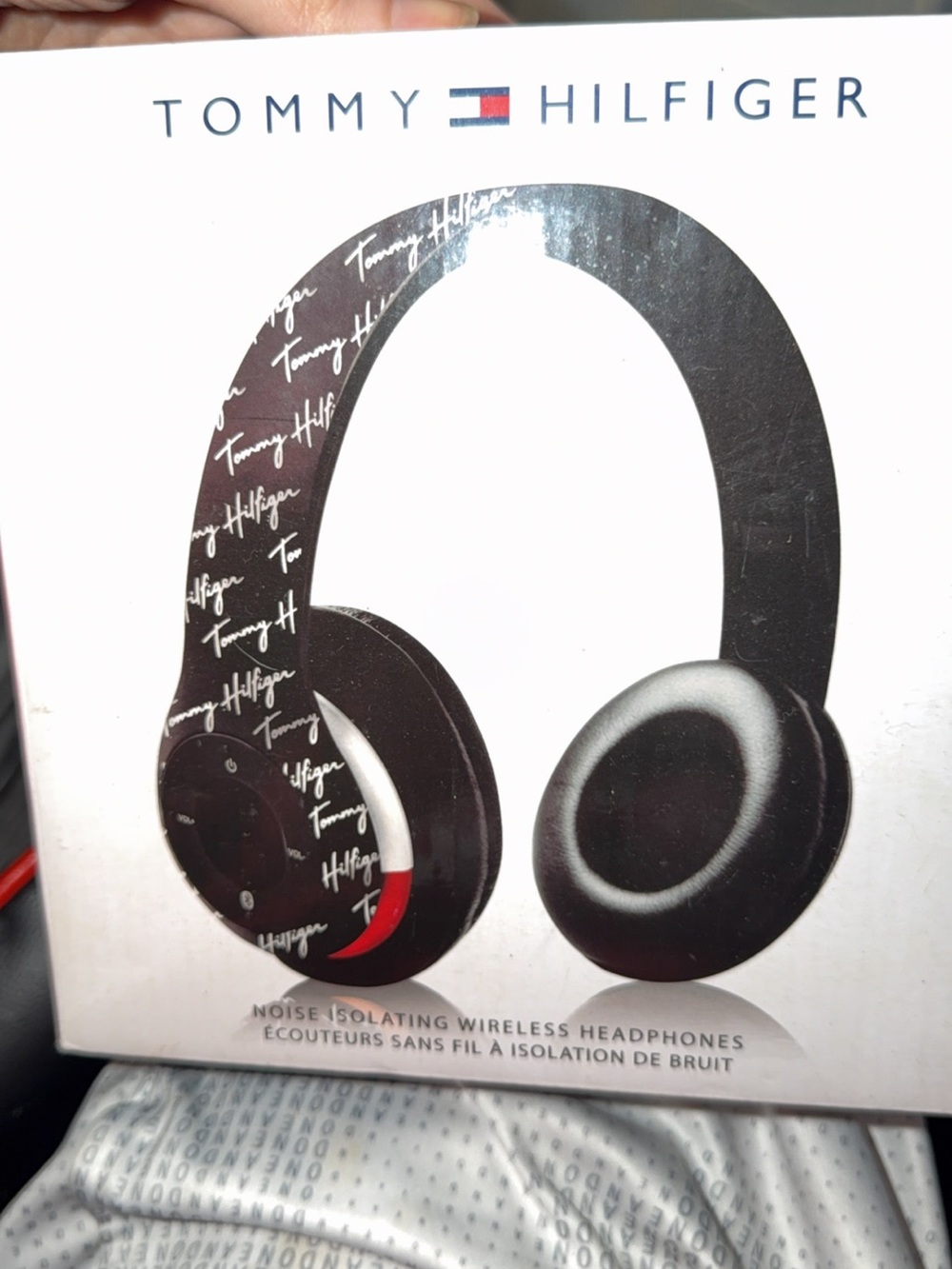 Tommy Hilfiger Black Over-Ear Wireless Headphones with Signature Logo